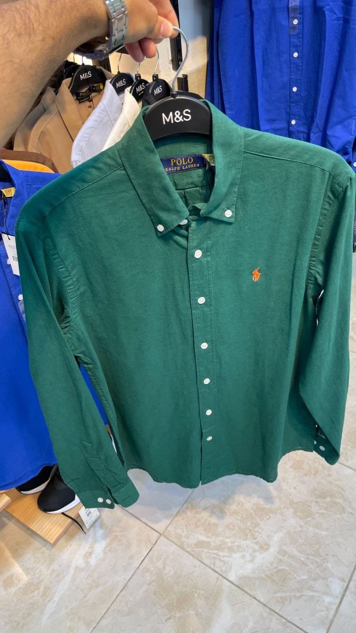 Polo Ralph Linen Shirts - Dark Green - Actual product photo