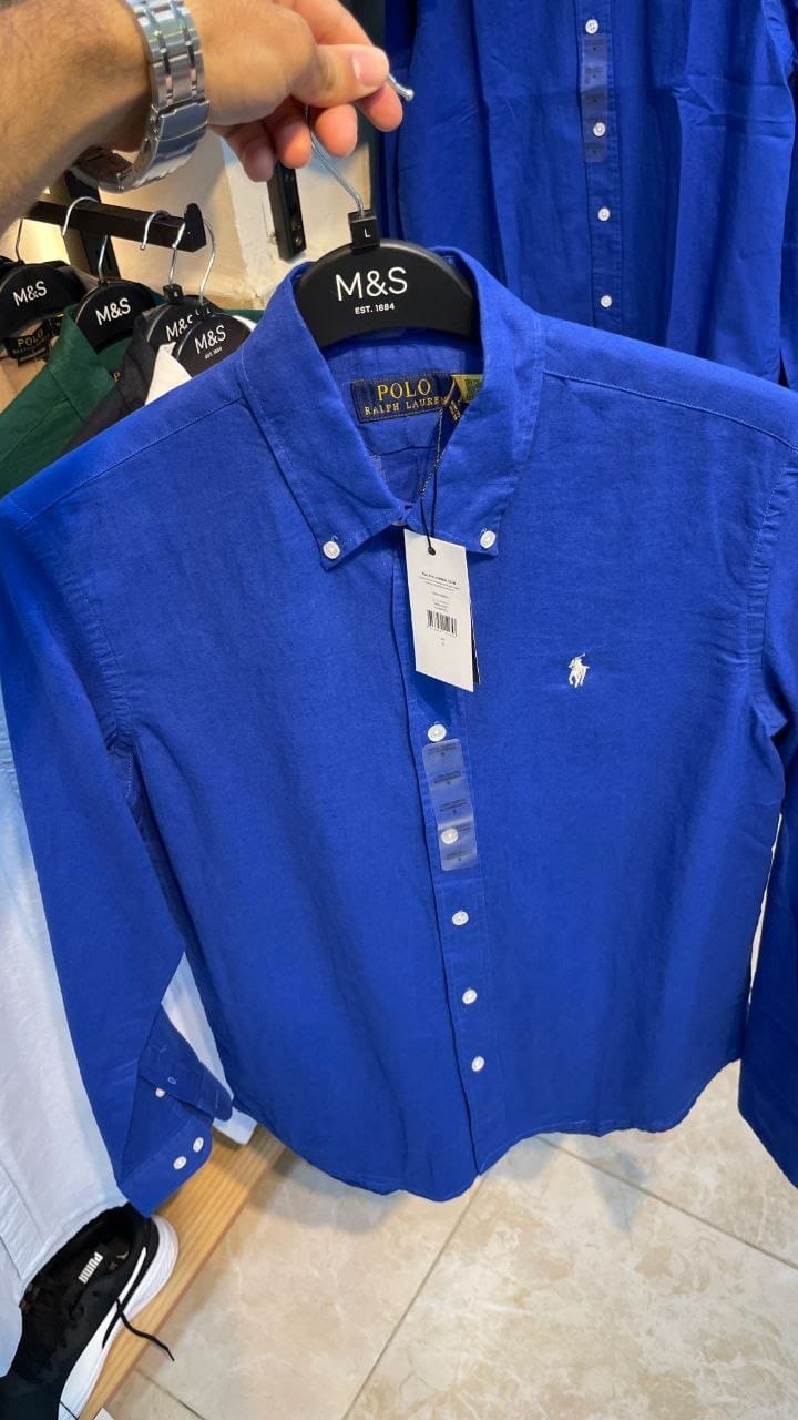 Polo Ralph Linen Shirts - Blue - Actual product photo