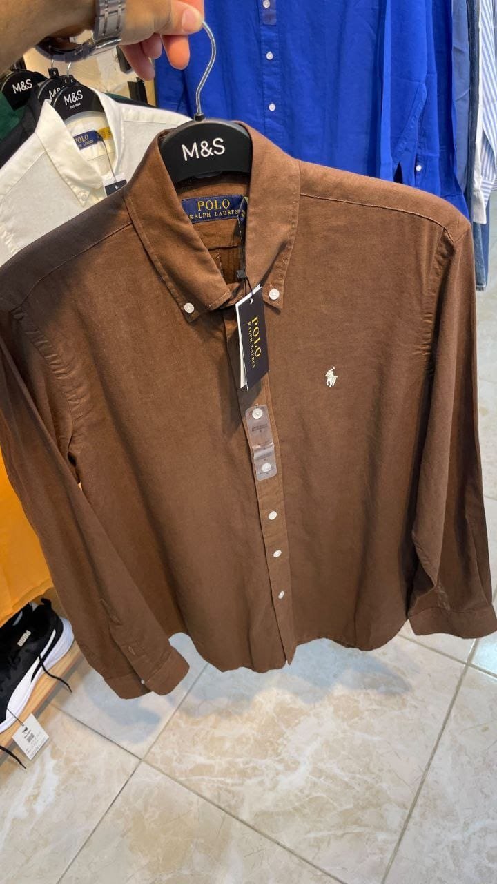Polo Ralph Linen Shirts - Brown - Actual product photo